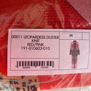 New Hayley Menzies Pink Leopardess Duster, Size M